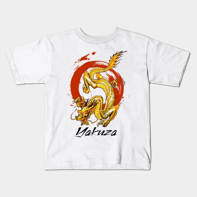 Yakuza Dragon Tattoo Kids T-Shirt by Artizan